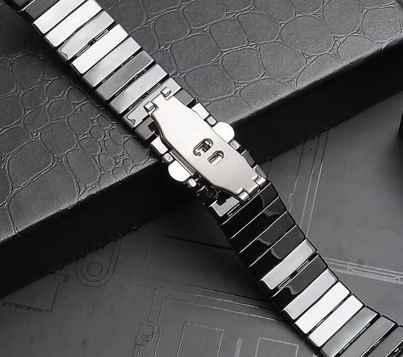 26mm Black Ceramic Watch Band Strap Fit For Rado Sintra R13663702 Bracelet