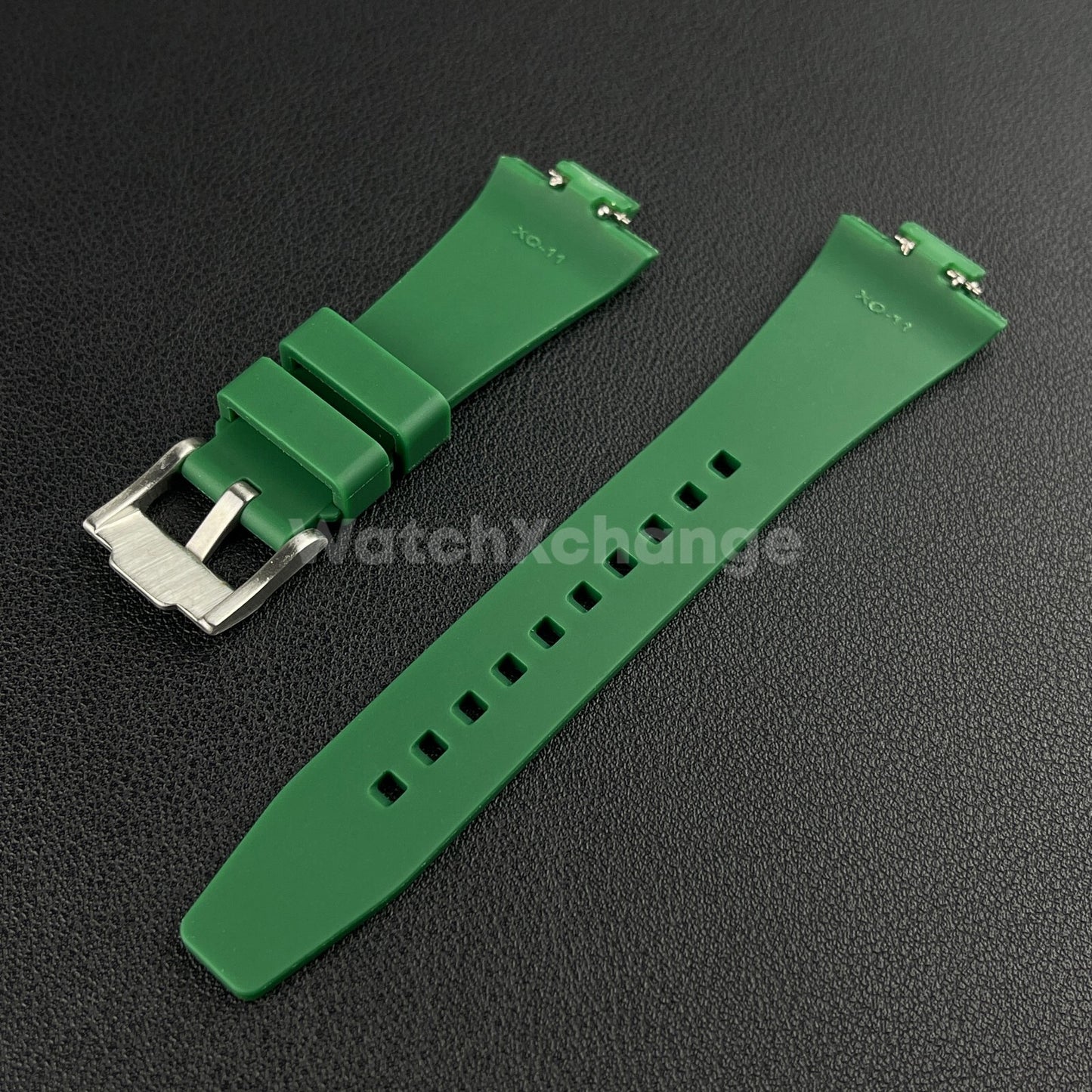 Green Tissot PRX Rubber Strap Tapered 11mm For 35mm Watch Premium Quality