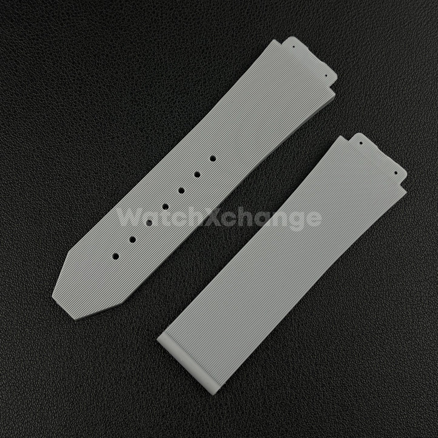 Grey Rubber Silicone Watch Strap Waterproof Band 26*19mm Fit HUBLOT BIG BANG