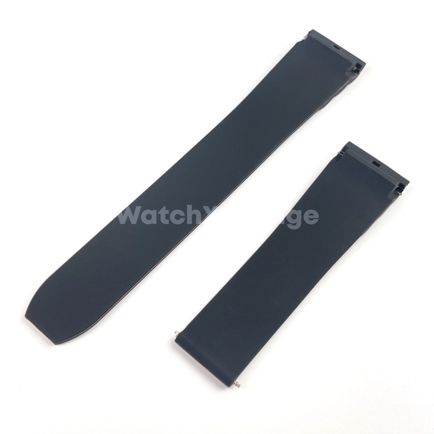 Black 21mm Silicone Rubber Watch Strap For Cartier Santos