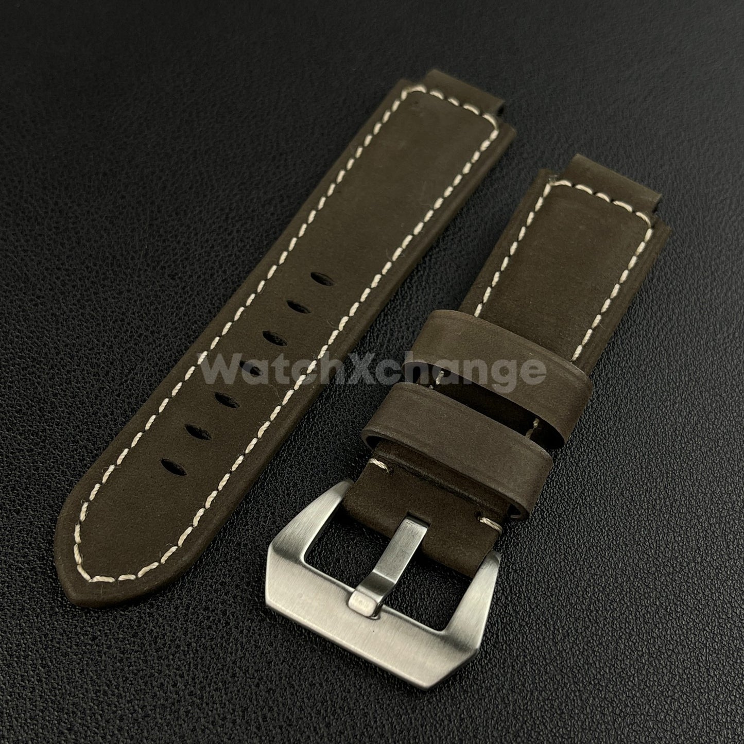Brown Frosted Leather Watch Strap for Timex Tidal Compass T2N72 T2N720 14mm 16mm