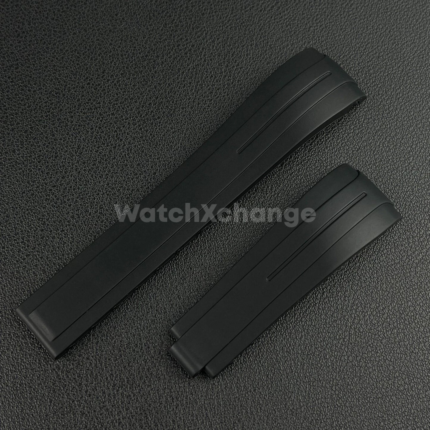 Black 21mm 22mm Curved Rubber Strap for Rolex DAYTONA SUBMARINER Yacht-Master