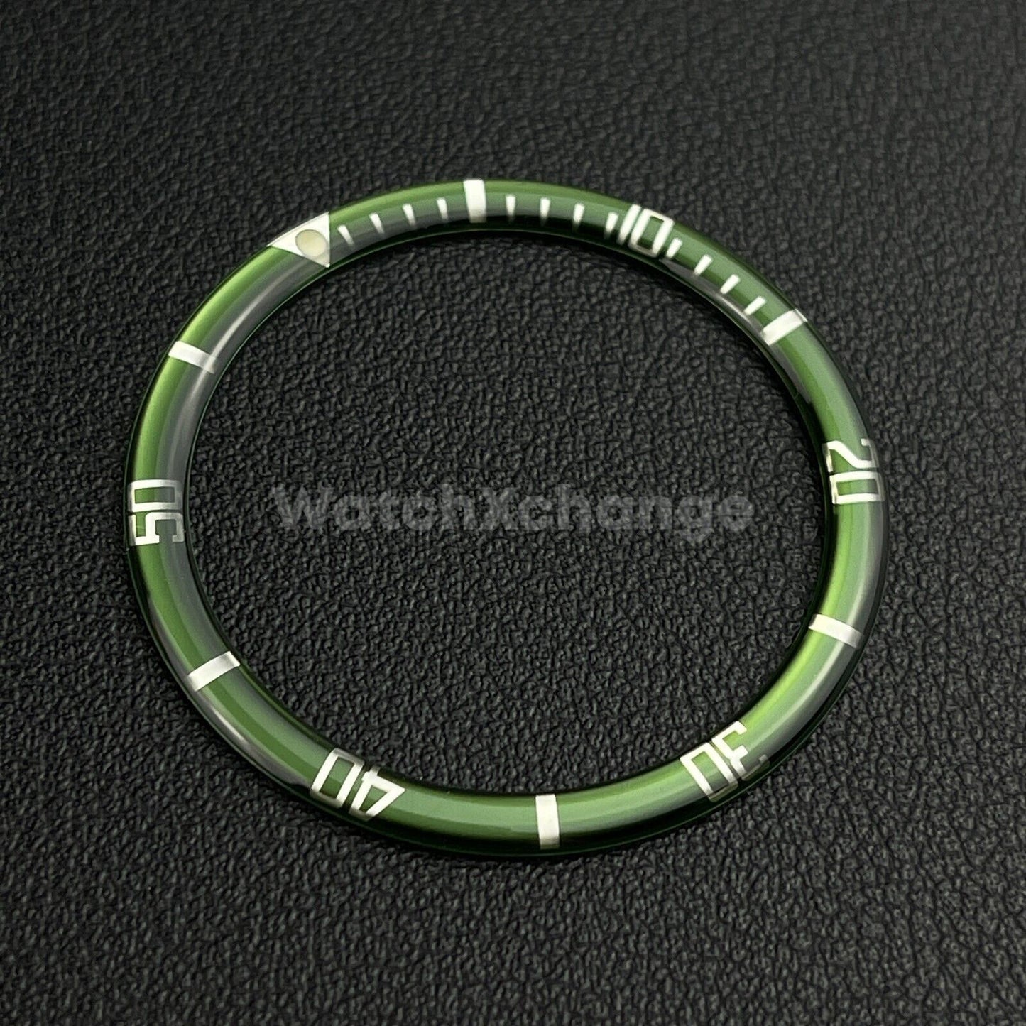 Green & Silver 38mm Flat Resin Bezel Insert For Divers Watch Seiko Mod SKX SRPD