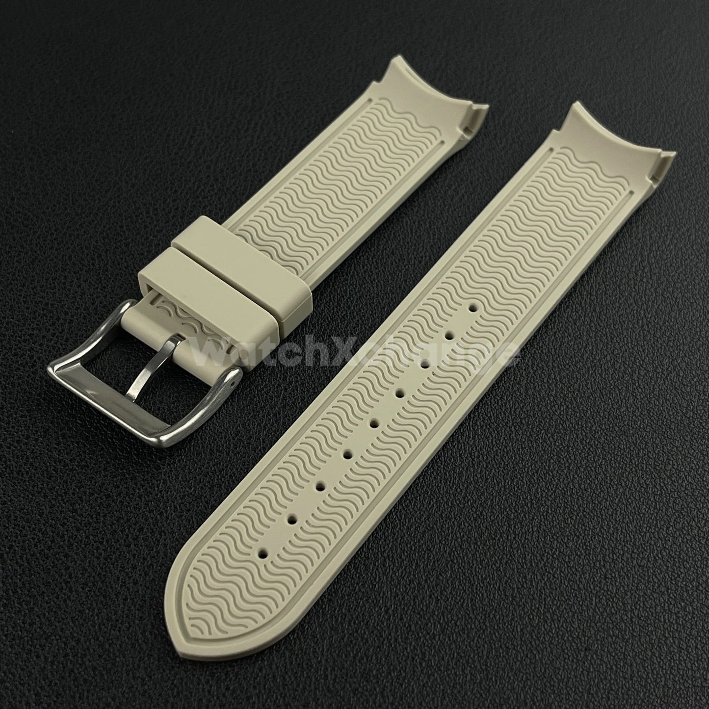Khaki 20mm Silicone Rubber Curved End Watch Strap Band For Omega Rolex