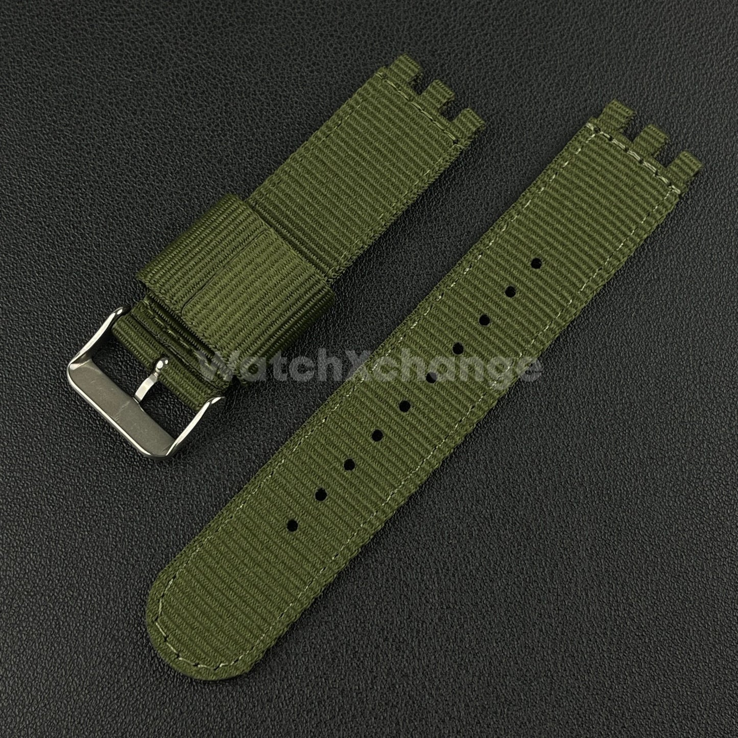 Green Nylon Strap For Swatch Canvas Watch Band Sport Wristband 17/19/20mm