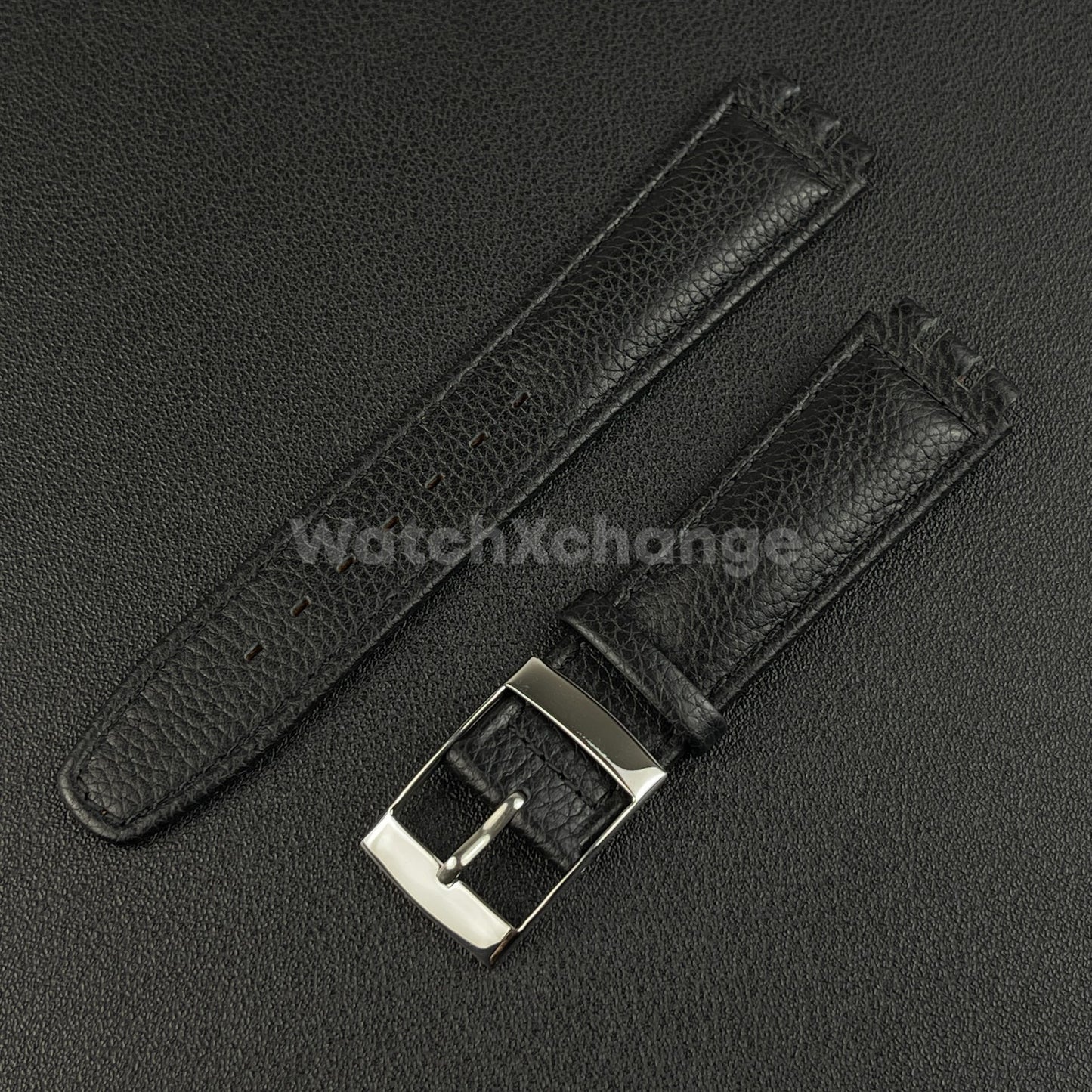 Black Genuine Leather Watch Band Strap 17mm for SWATCH YCS YAS YGS