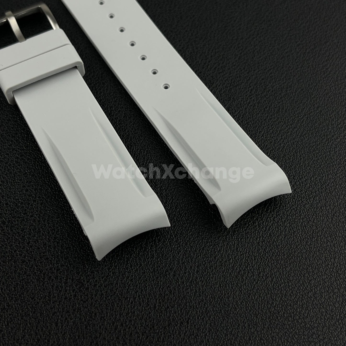 Grey 20mm Silicone Rubber Curved End Watch Strap Band For Omega Rolex