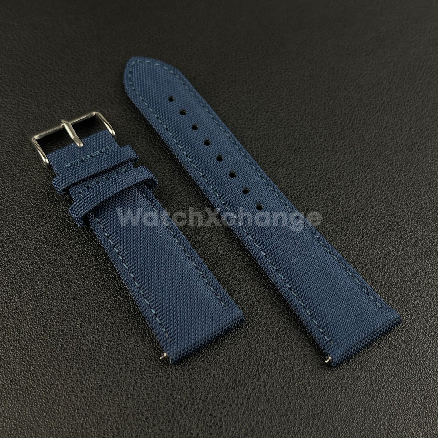 Blue Watch Strap Band Nylon Canvas Sailcloth Quick Release 20mm 22mm 24mm