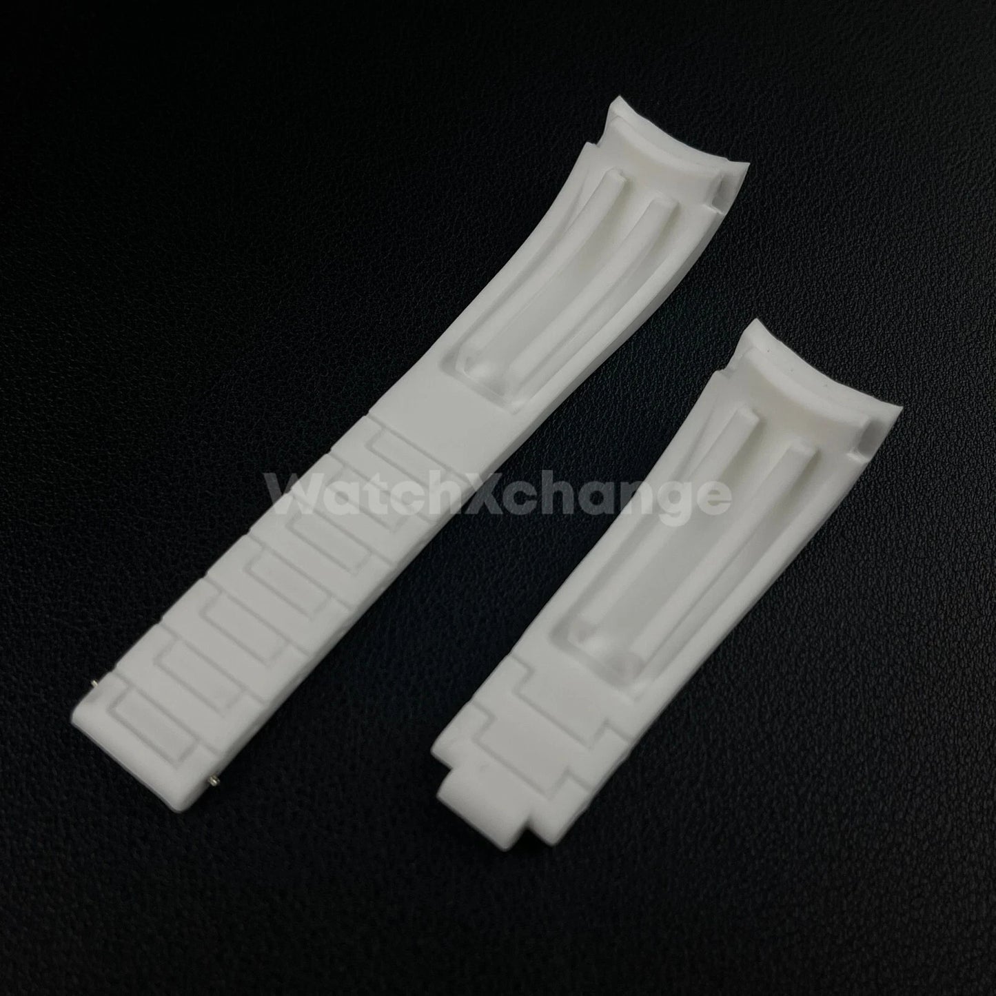 White 21mm 22mm Curved Rubber Strap for Rolex DAYTONA SUBMARINER Yacht-Master