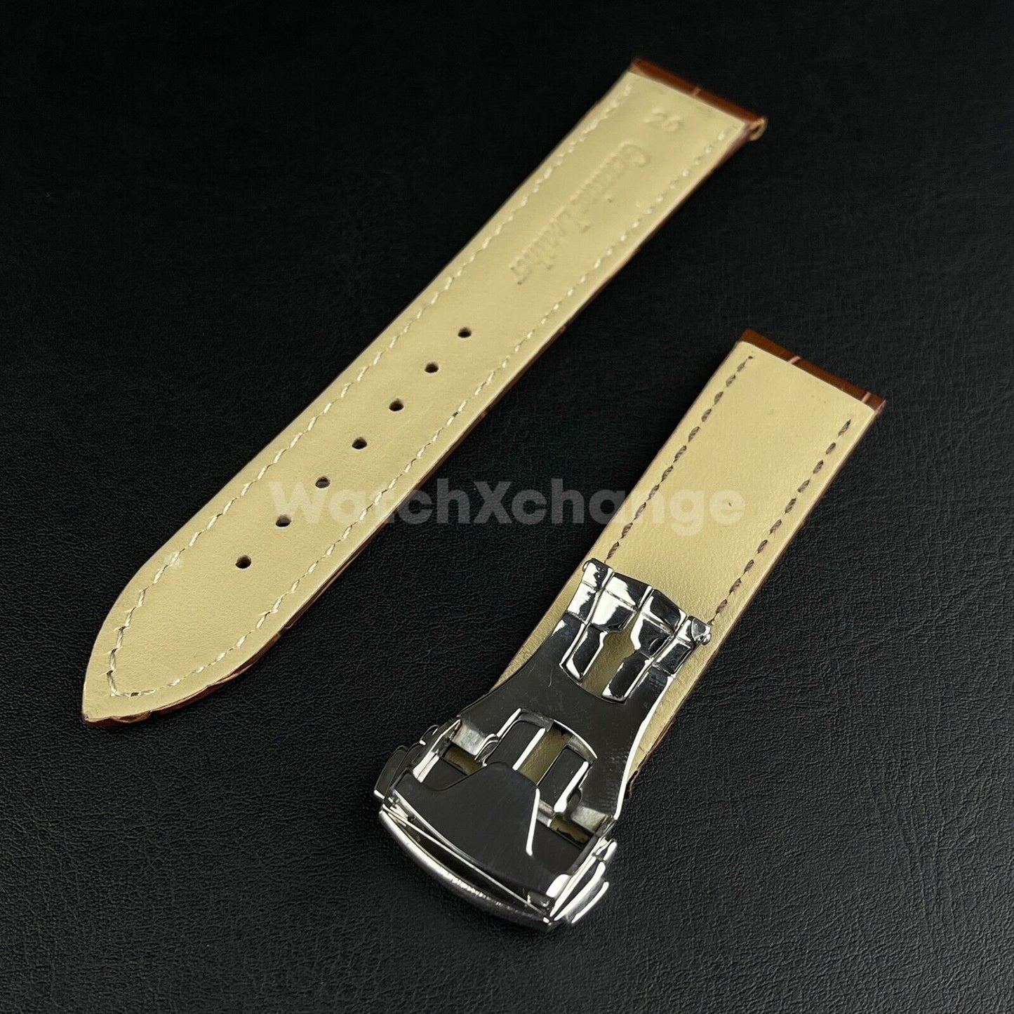 For Omega Brown Genuine Leather Watch Strap With Silver Clasp Buckle 20mm 22mm