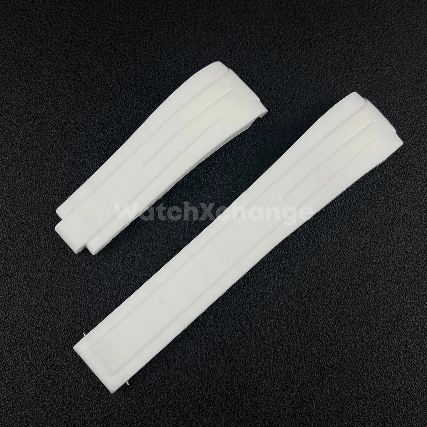 White 21mm 22mm Curved Rubber Strap for Rolex DAYTONA SUBMARINER Yacht-Master