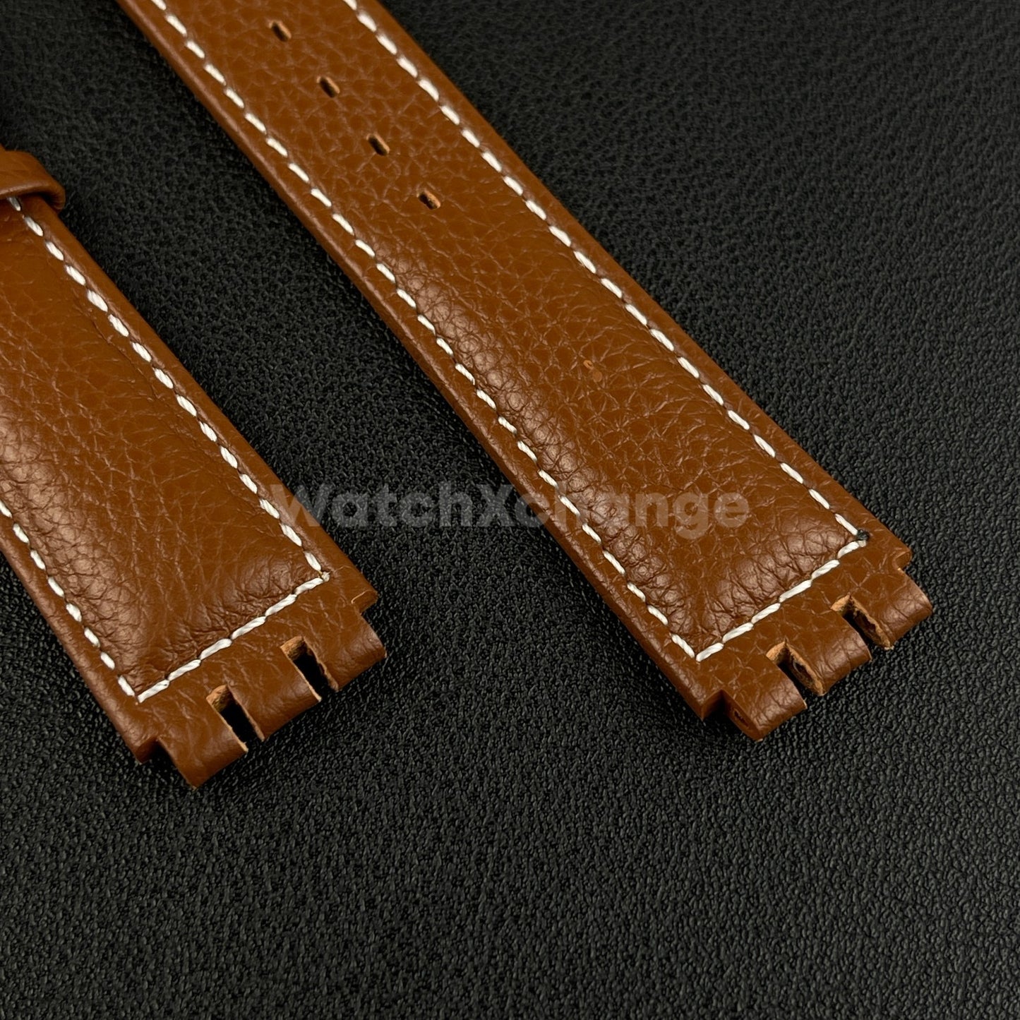 Brown Genuine Leather Watch Band Strap 17mm for SWATCH YCS YAS YGS