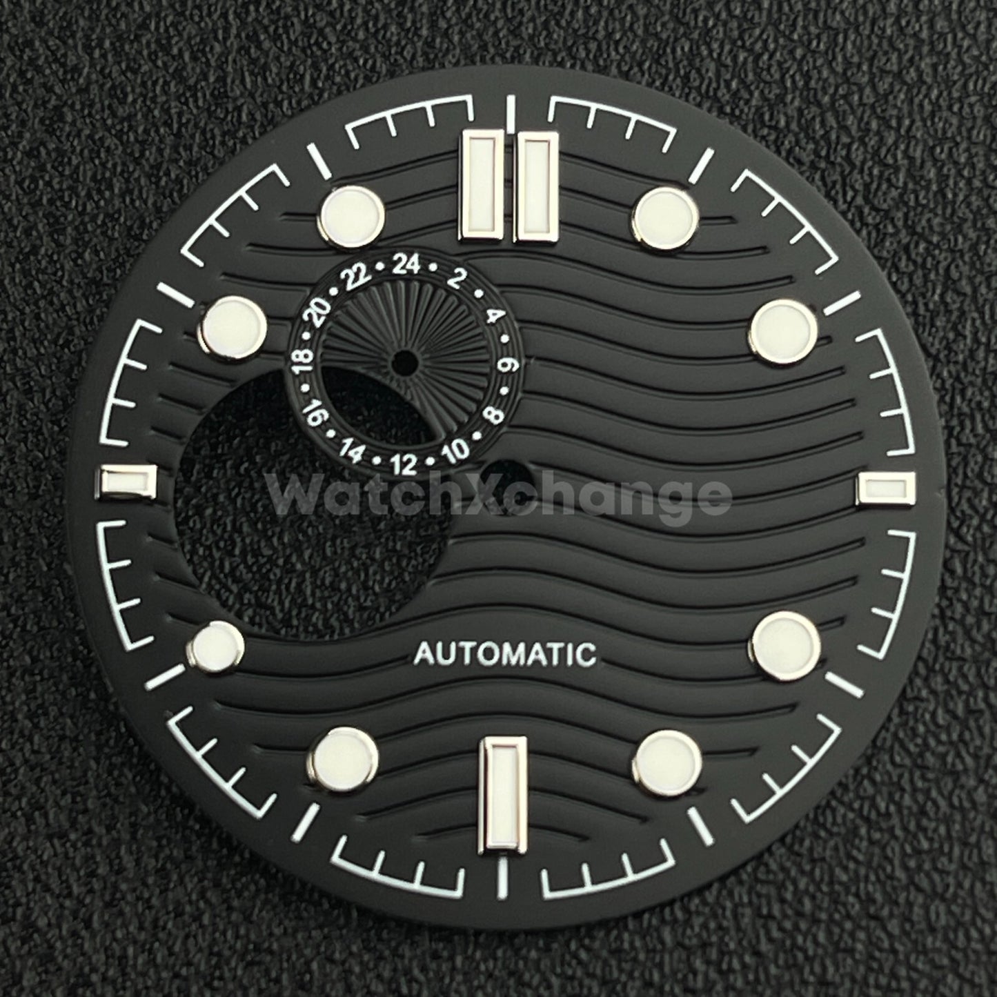 31mm Black & White Watch Dial Water Wave Print for SEIKO NH39 Movement