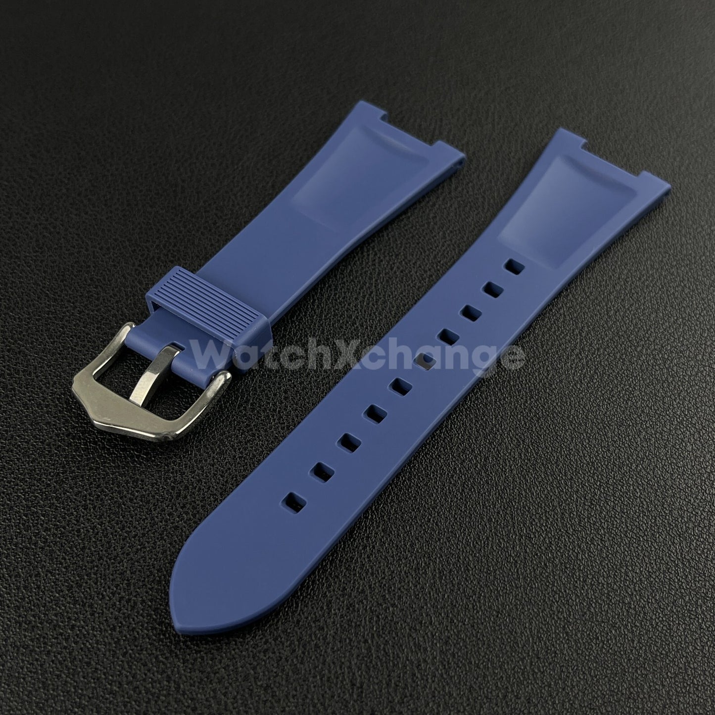 Blue 25*12mm Silicone Rubber Watch Strap For Patek Phillip Nautilus 5711 5712
