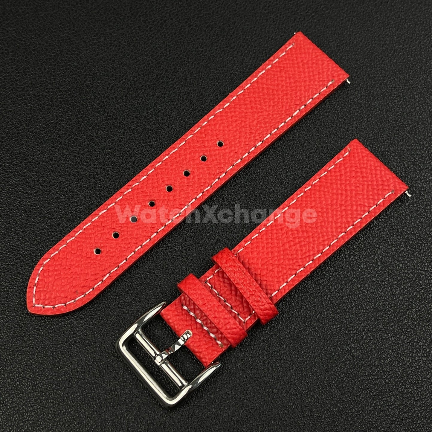 Red Universal Quick Release Genuine Leather Watch Strap Band 18mm 20mm 22mm