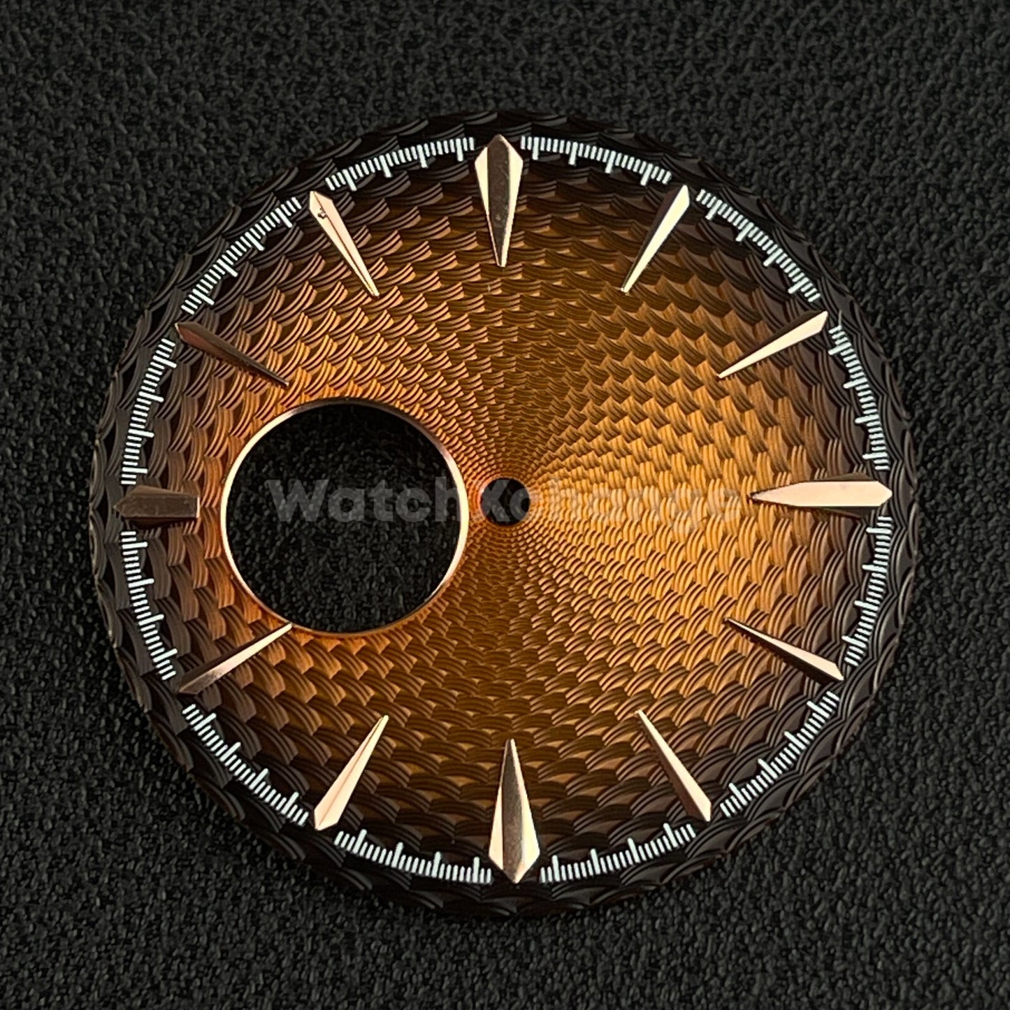 35mm Brown & Rose Gold Cocktail Texture Watch Dial Face For Seiko NH38 Movement