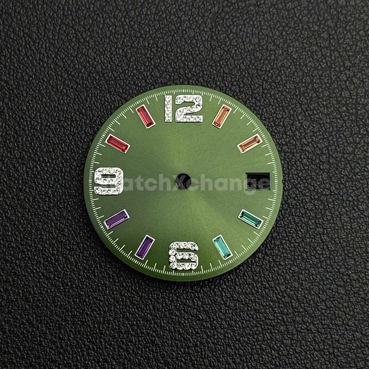 28.5mm Green Rainbow Sunburst Watch Dial for SEIKO NH35 NH36 Movement Parts