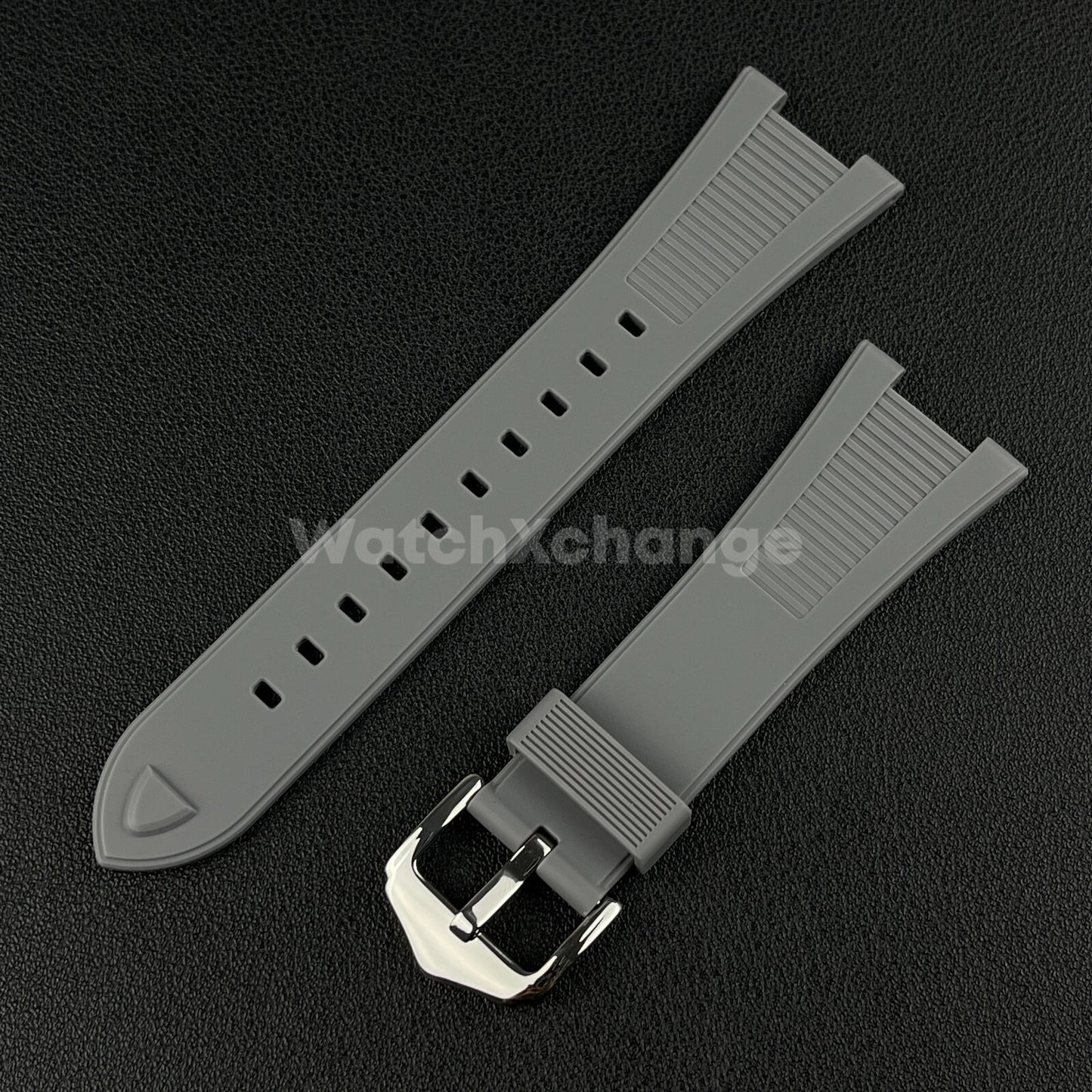 Grey 25*12mm Silicone Rubber Watch Strap For Patek Phillip Nautilus 5711 5712