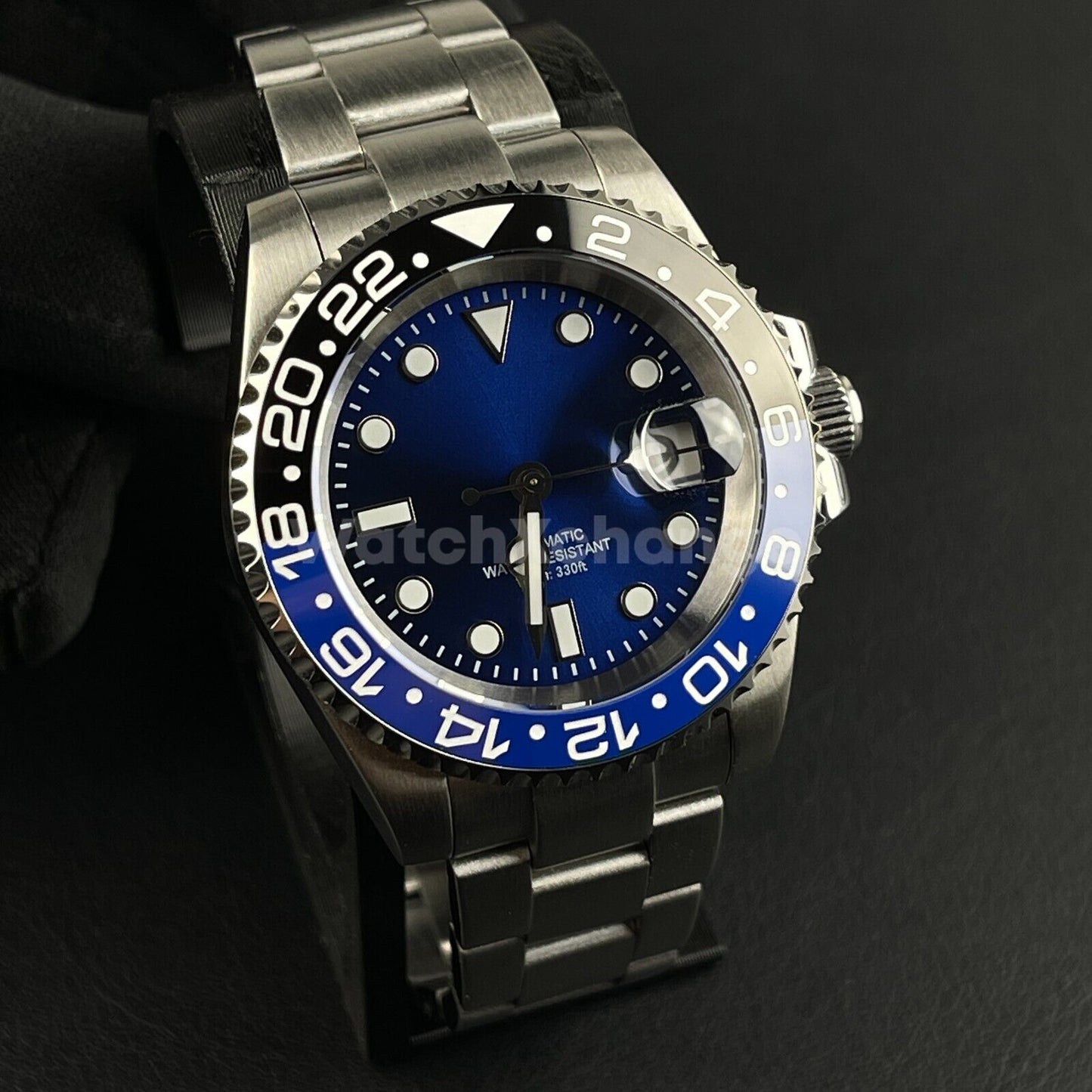 Black & Blue 40mm Diving Mens Watch NH35A Automatic Movement Sapphire Steel