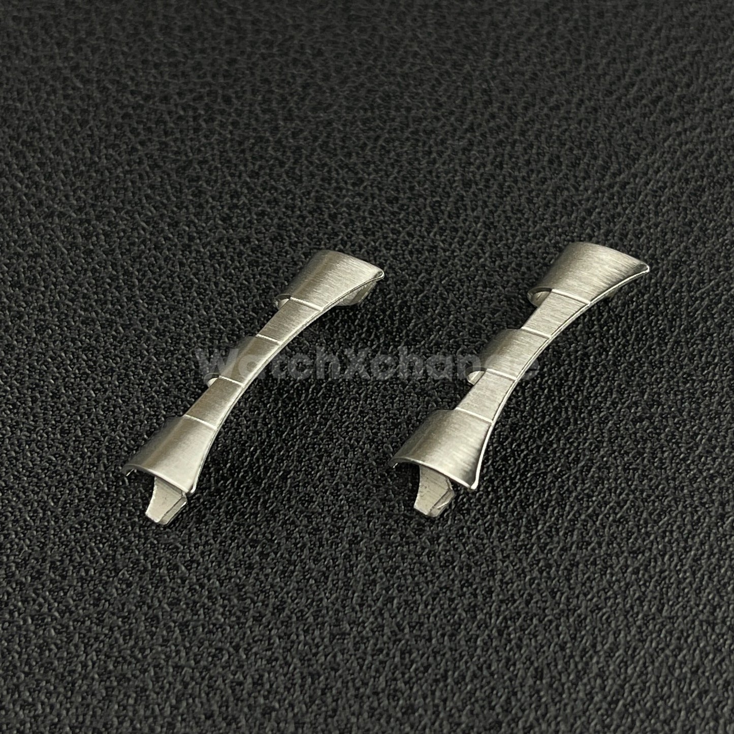 2 Piece Silver Curved End Links For Seiko SK009 SK007 Wristwatch Band Strap
