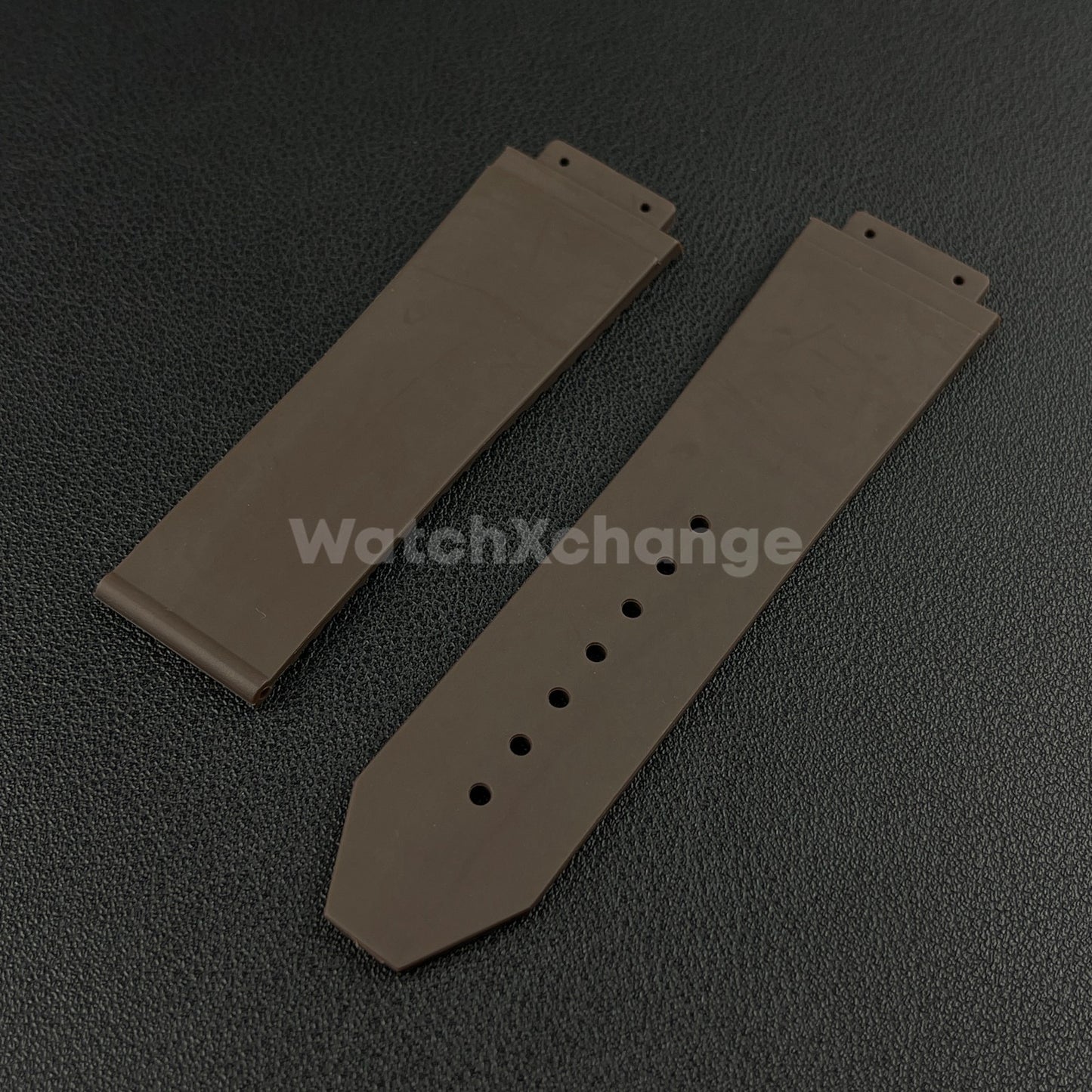 Brown Rubber Silicone Watch Strap Waterproof 26*19mm Fit HUBLOT BIG BANG Yubo