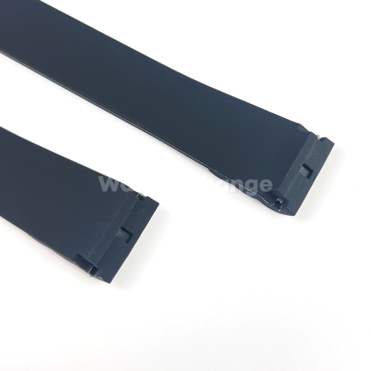 Black 21mm Silicone Rubber Watch Strap For Cartier Santos