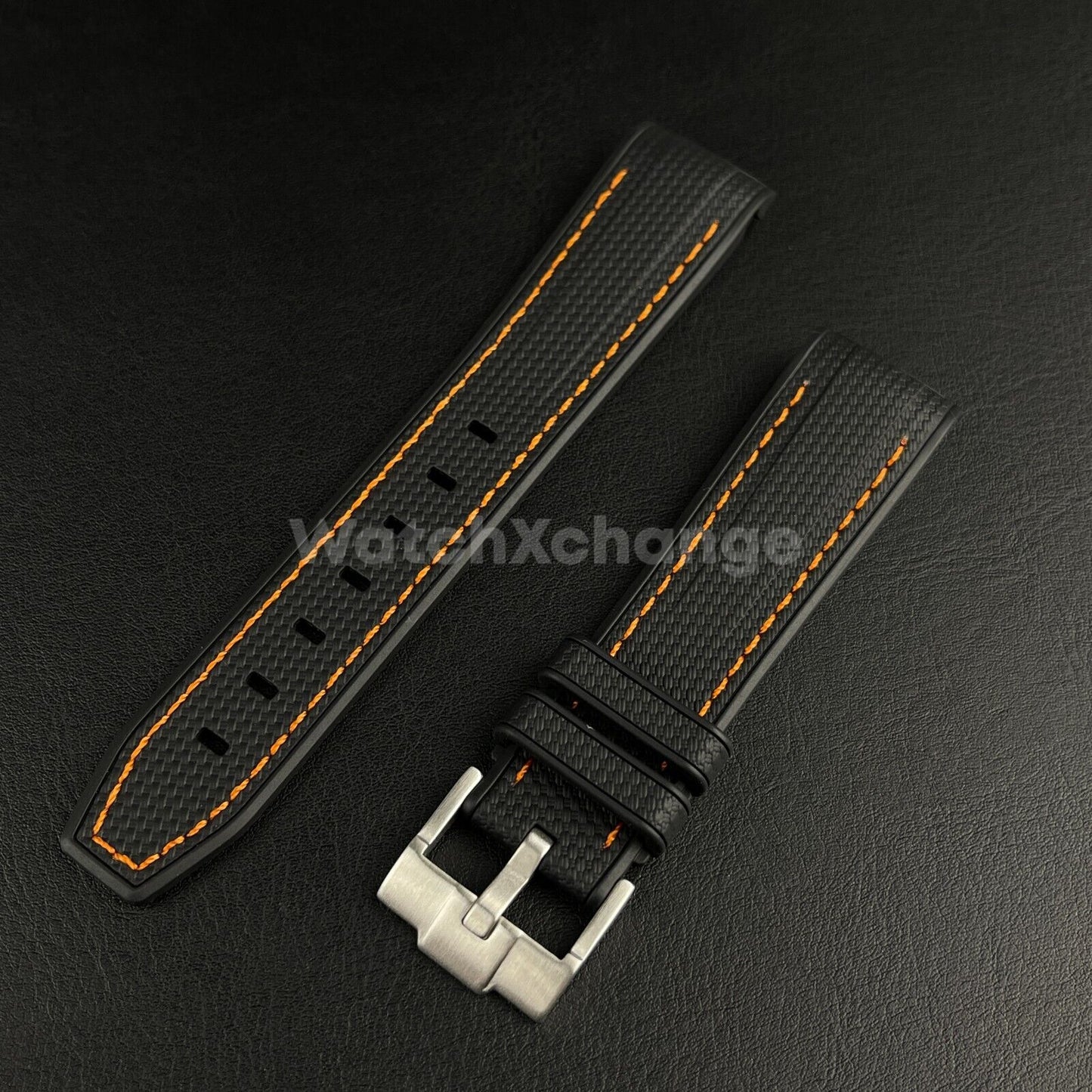 Black 20mm Silicone Rubber Curved End Watch Strap Band For Omega Rolex