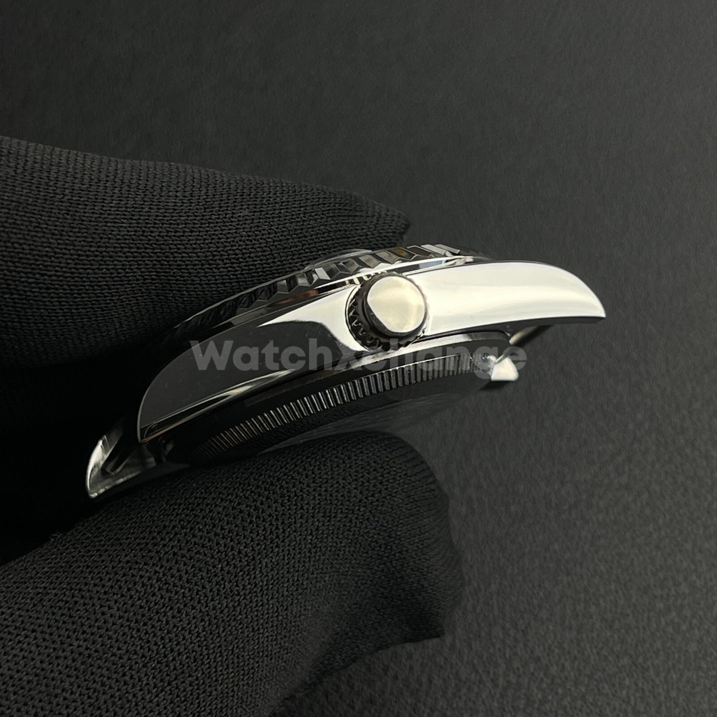 36mm Silver Watch Case Fluted Modified Sapphire Diving for NH35/NH36 Movement
