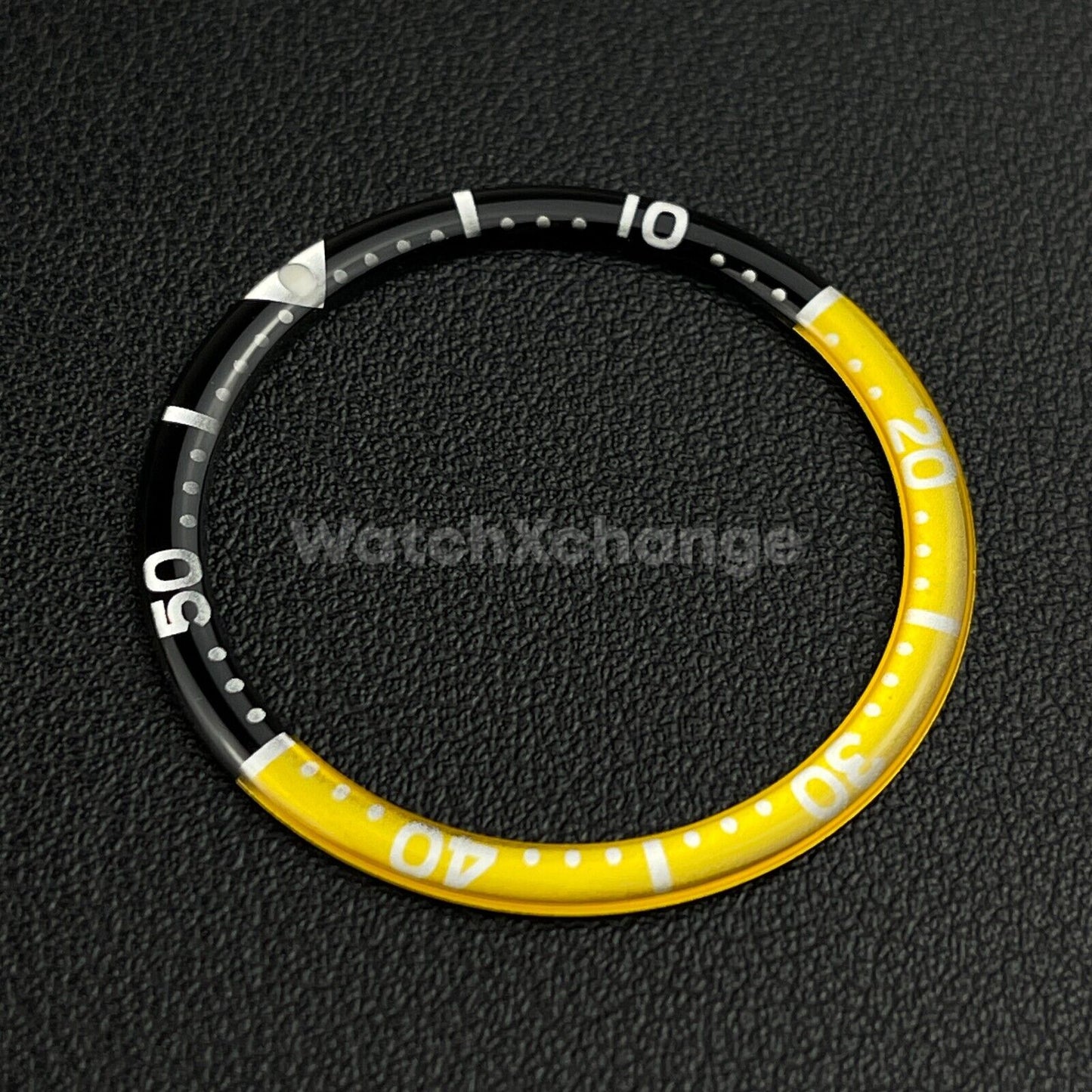 Black & Yellow 38mm Flat Resin Bezel Insert For Divers Watch Seiko Mod SKX SRPD