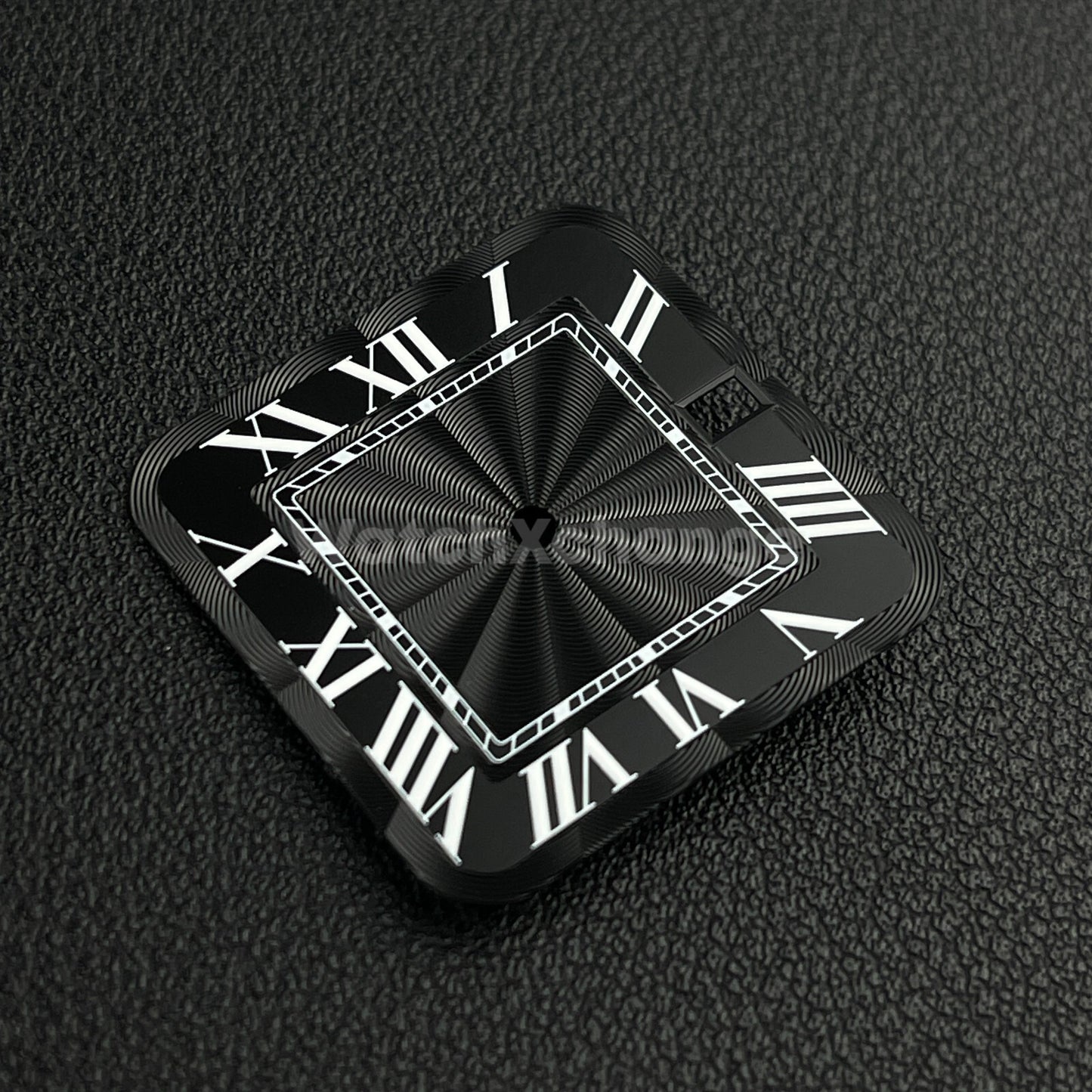 27mm Black Square Watch Dial for NH35A Automatic Movement