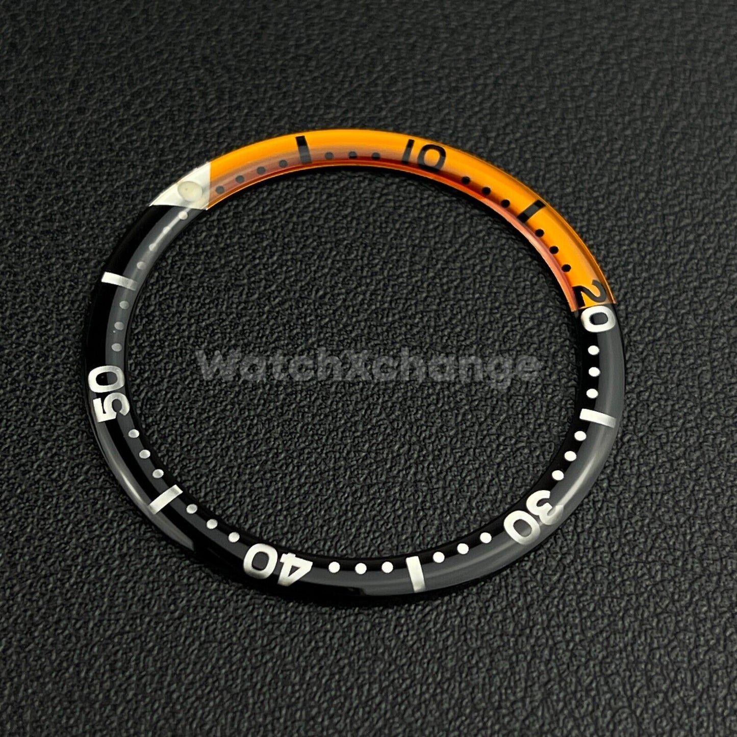 Black & Orange 38mm Flat Resin Bezel Insert For Divers Watch Seiko Mod SKX SRPD