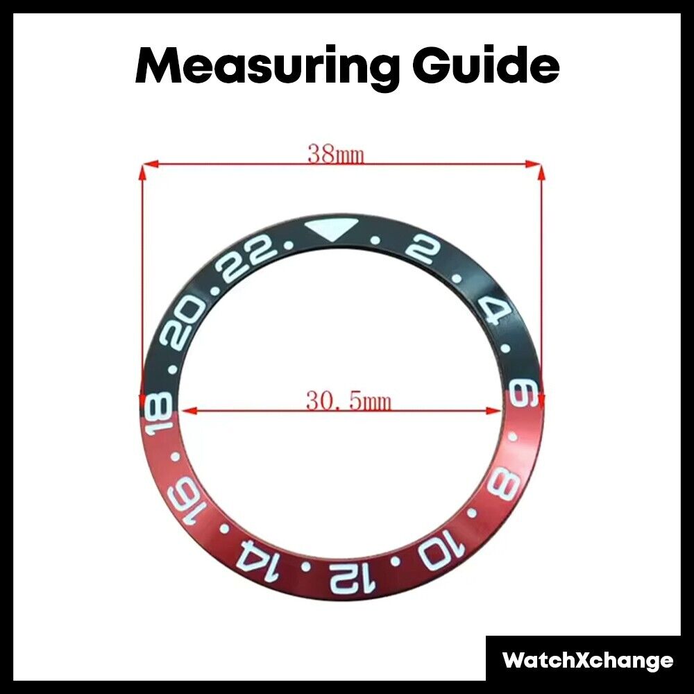 38mm Ceramic Bezel insert Black White & Red For Rolex Seiko SKX SRPD
