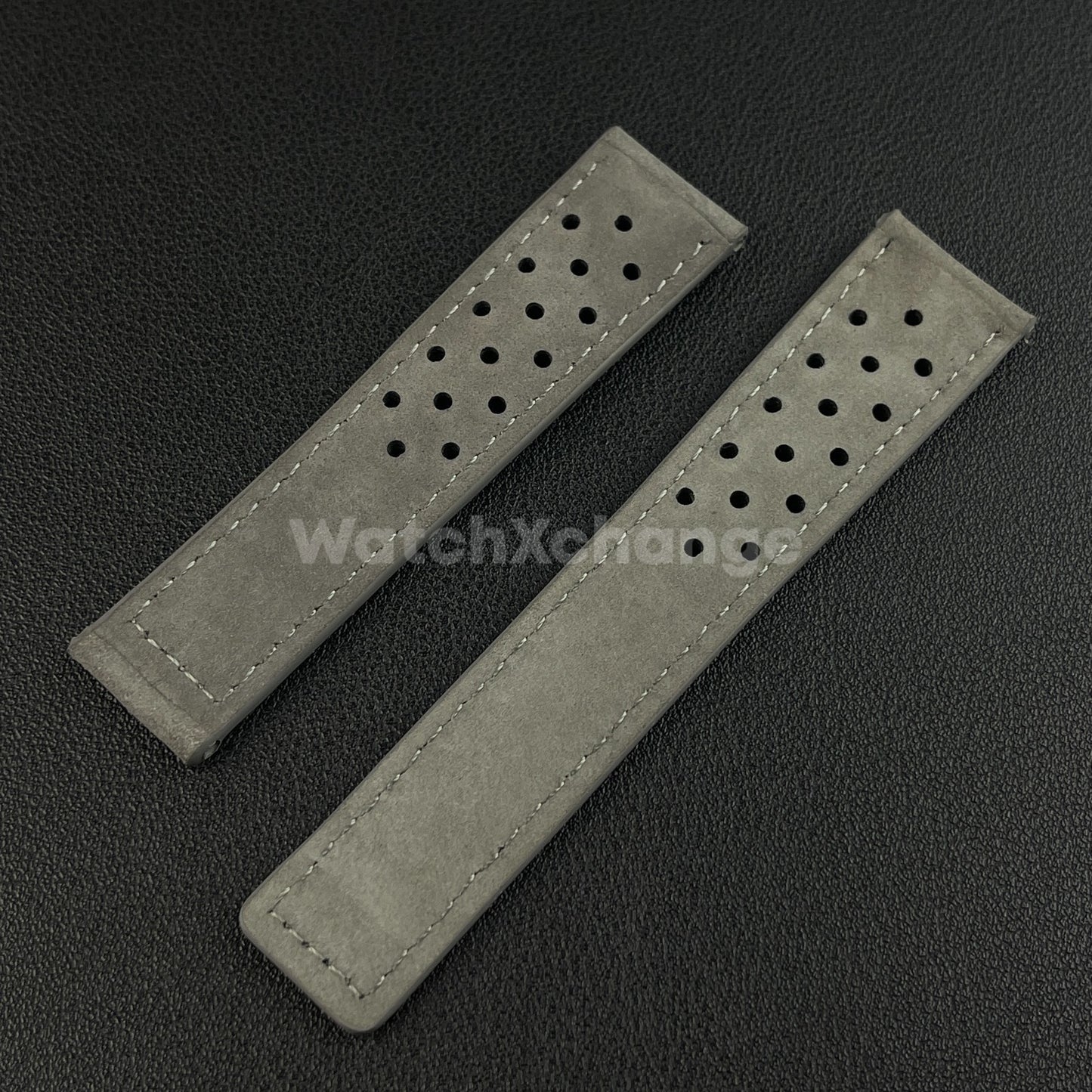 Grey Suede Leather Strap For TAG Heuer Carrera Monaco 20mm 22mm