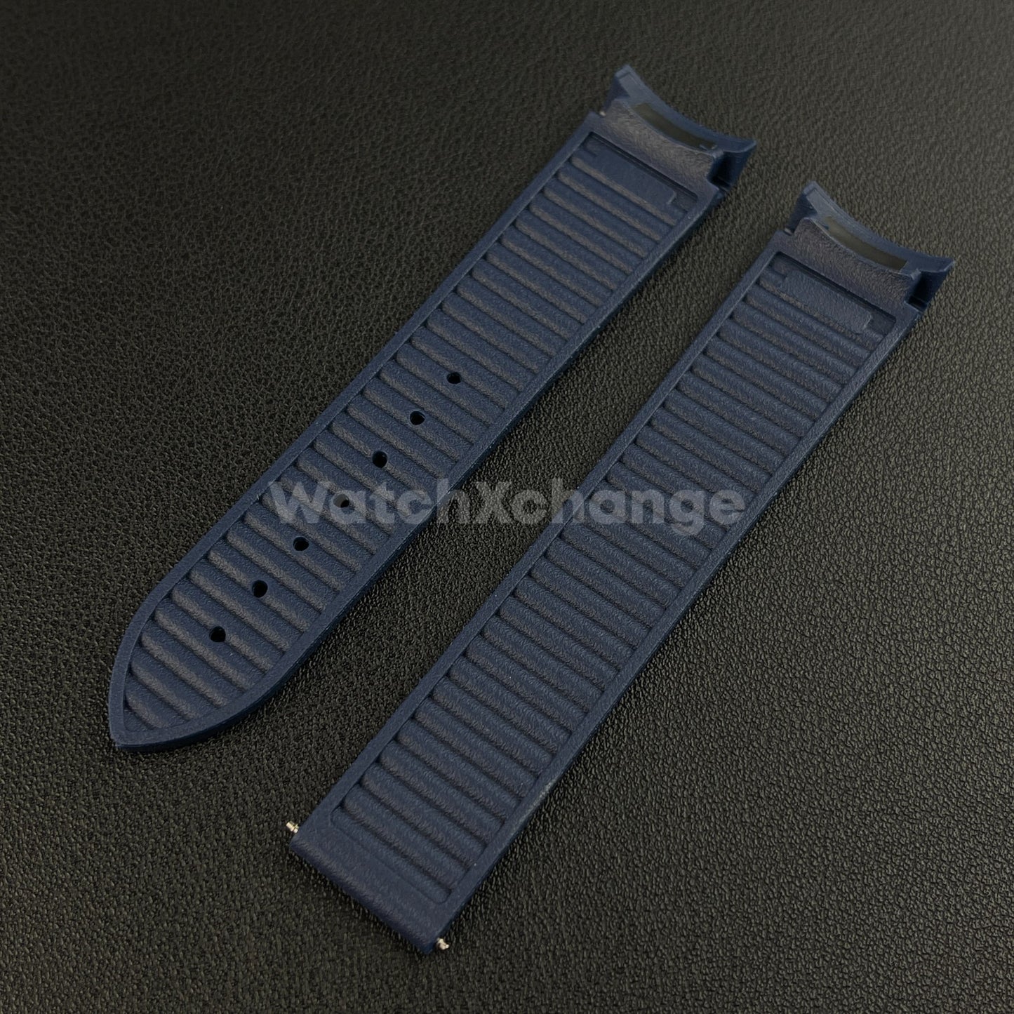 Blue Omega Seamaster 41mm 300M Silicone Rubber Curved End Strap 20mm