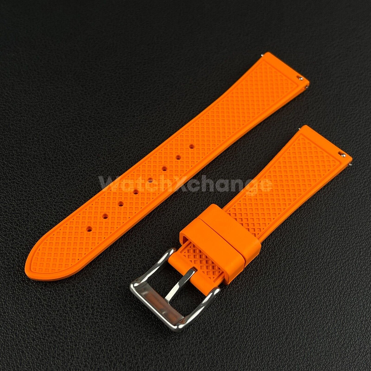 Orange Premium Silicone FKM Rubber Watch Strap Band 20mm 22mm Quick Release