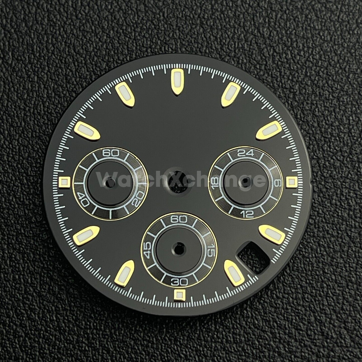 Black & Gold 30mm Modified Watch Dial Accessory for VK63 Quartz Movement