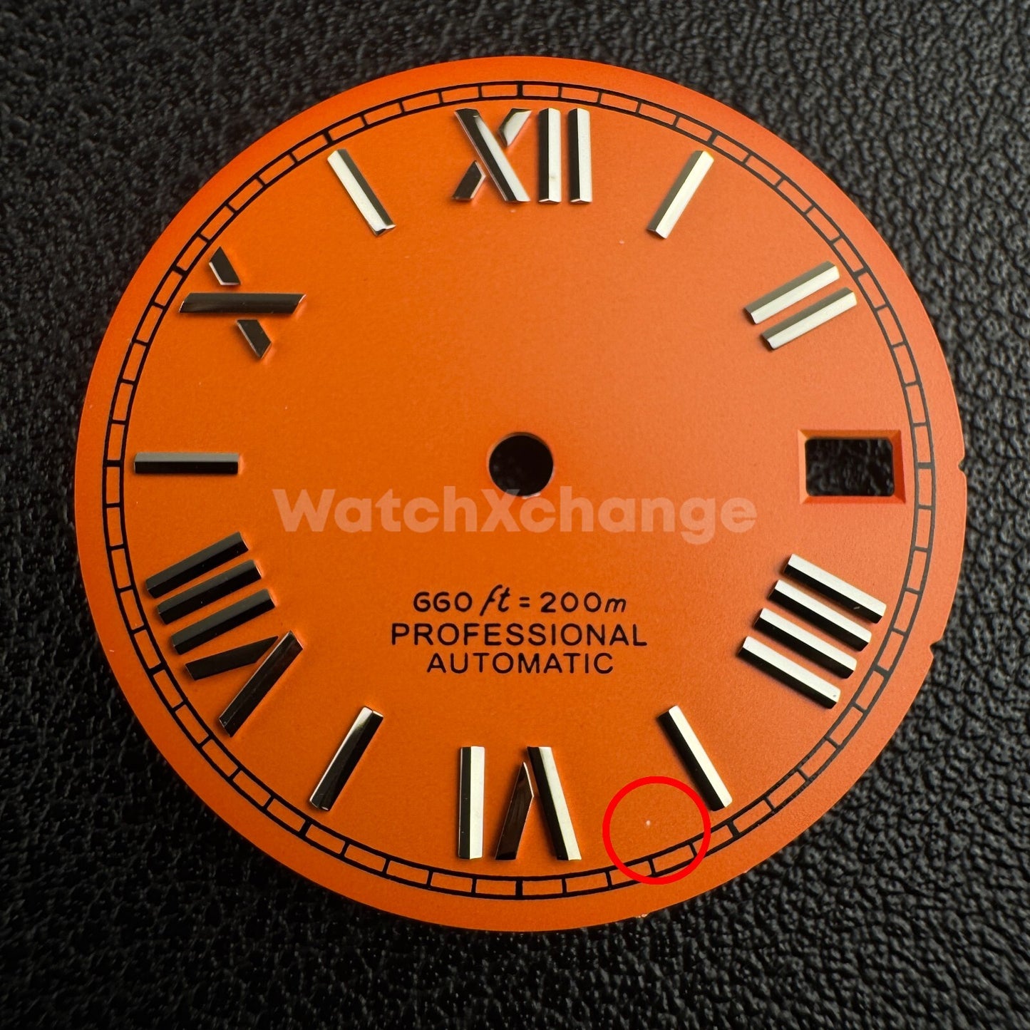DEFECTIVE 28.5mm Orange Roman Numeral Watch Dial for SEIKO NH35 4R35 Movements