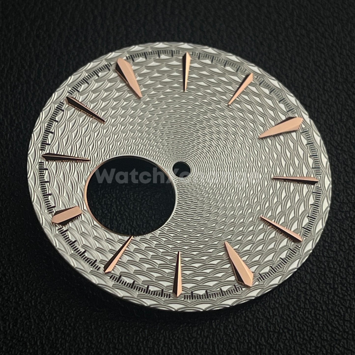 35mm Silver & Rose Gold Cocktail Texture Watch Dial Face For Seiko NH38 Movement