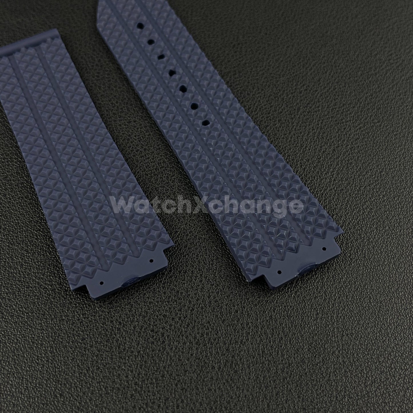 Blue Rubber Silicone Watch Strap Waterproof 26*19mm Fit HUBLOT BIG BANG Yubo
