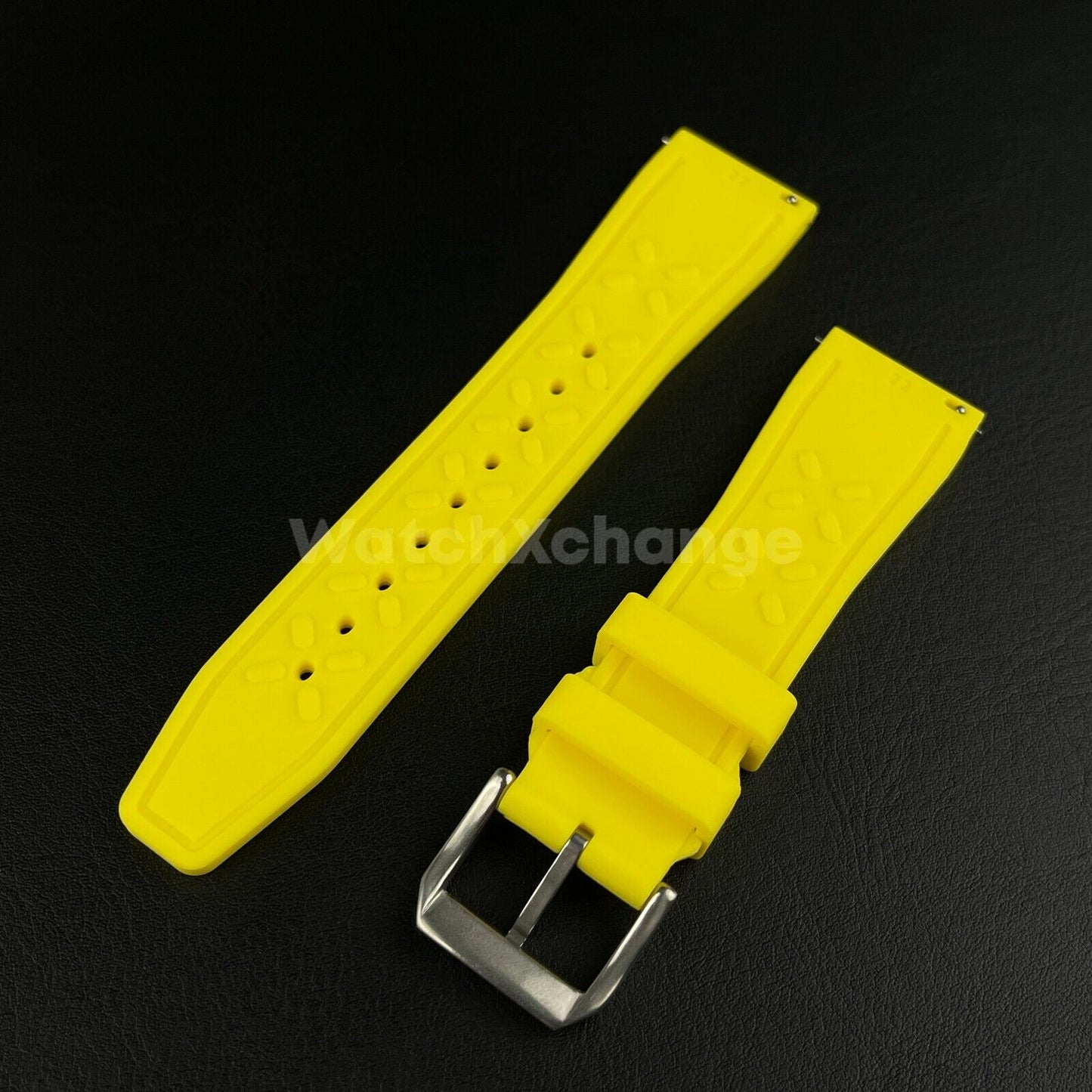 Yellow Rubber Strap For IWC Pilot Portugal Portofino Quick Release 20 21 22mm