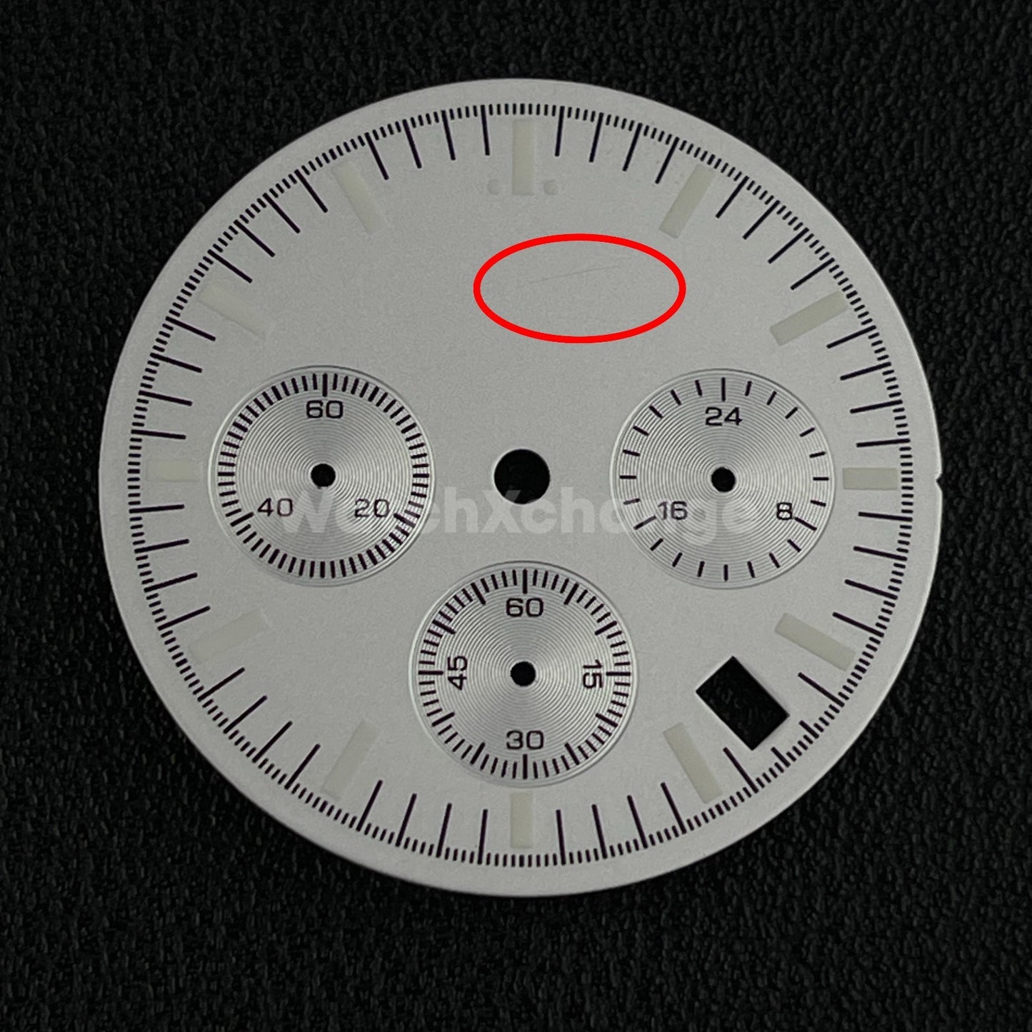 DEFECTIVE Silver 31.5mm Modified Watch Dial Accessory for VK63 Quartz Movement