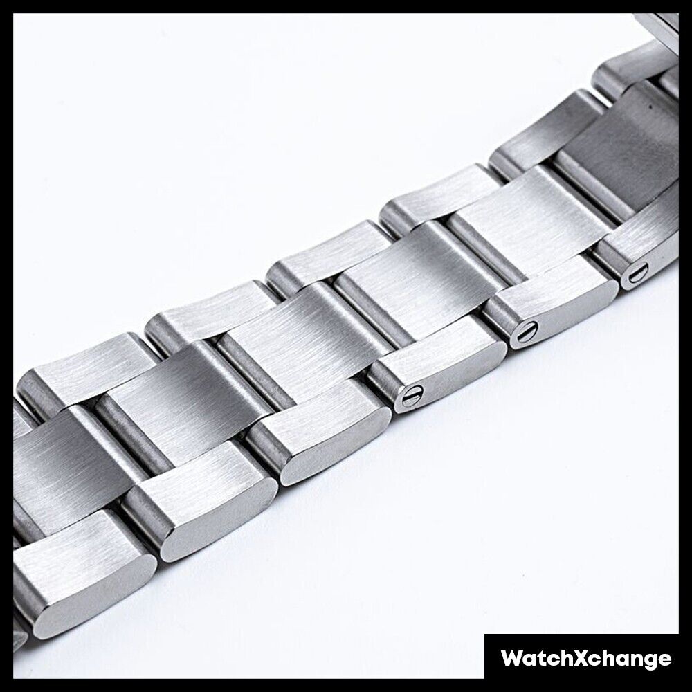 Silver Watch Strap Band Replacement to fit Rolex Submariner, Daytona, GMT 21mm