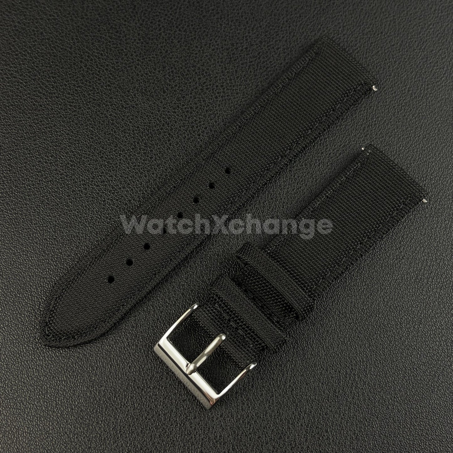 Black Watch Strap Band Nylon Canvas Sailcloth Quick Release 20mm 22mm 24mm