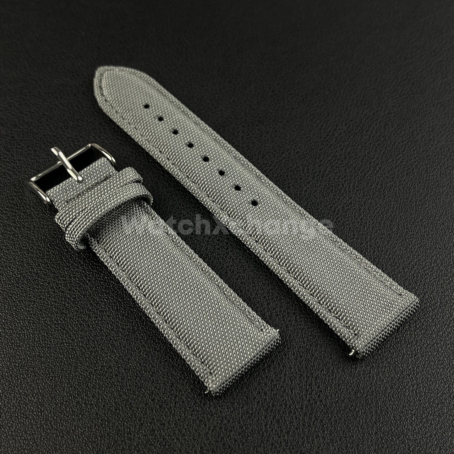 Grey Watch Strap Band Nylon Canvas Sailcloth Quick Release 20mm 22mm 24mm