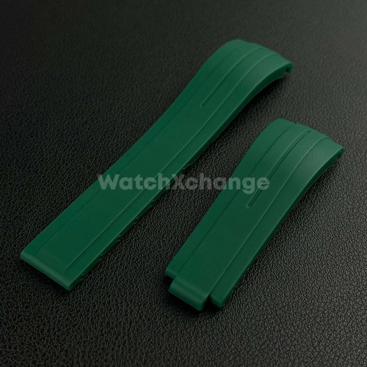 Green 21mm 22mm Curved Rubber Strap for Rolex DAYTONA SUBMARINER Yacht-Master