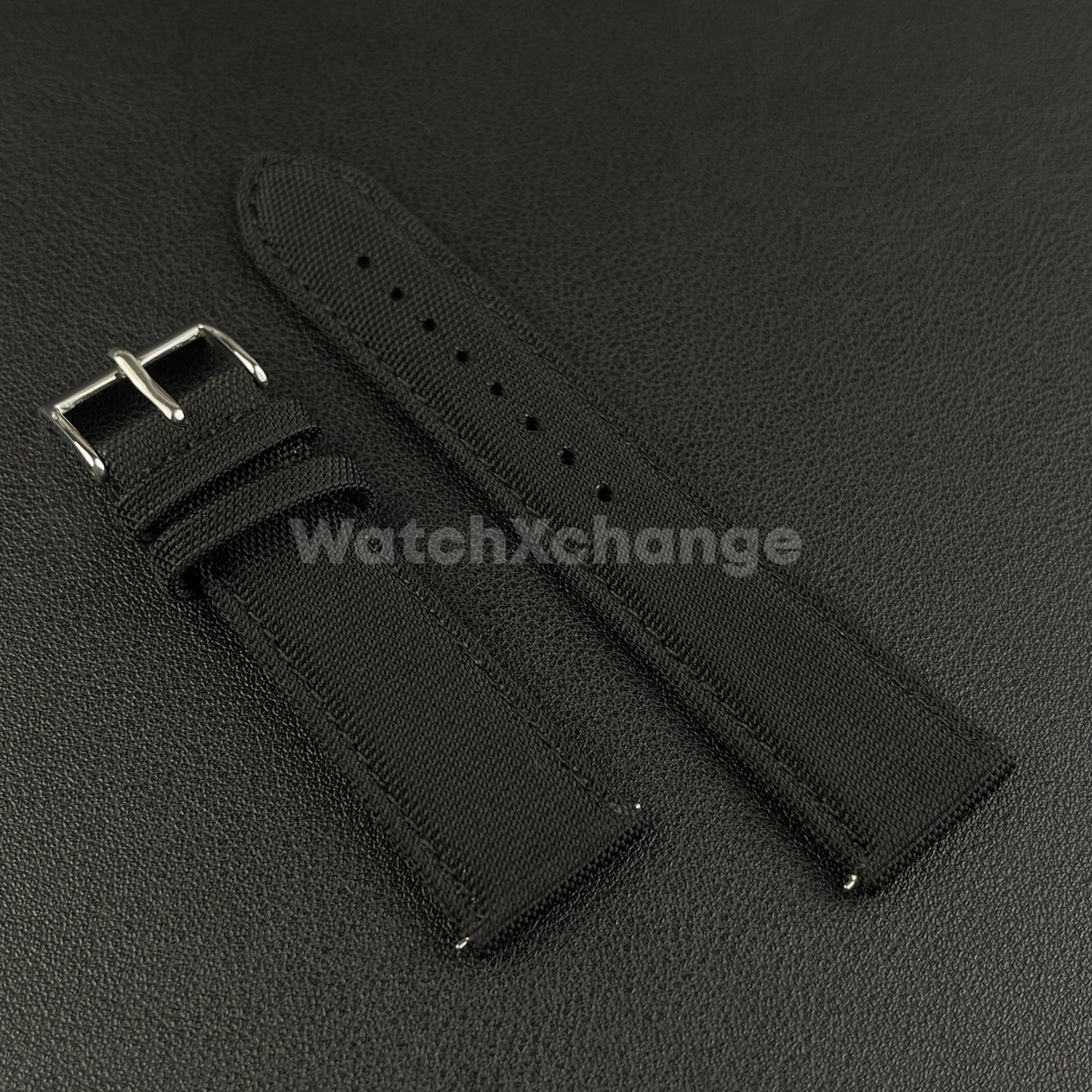 Black Watch Strap Band Nylon Canvas Sailcloth Quick Release 20mm 22mm 24mm