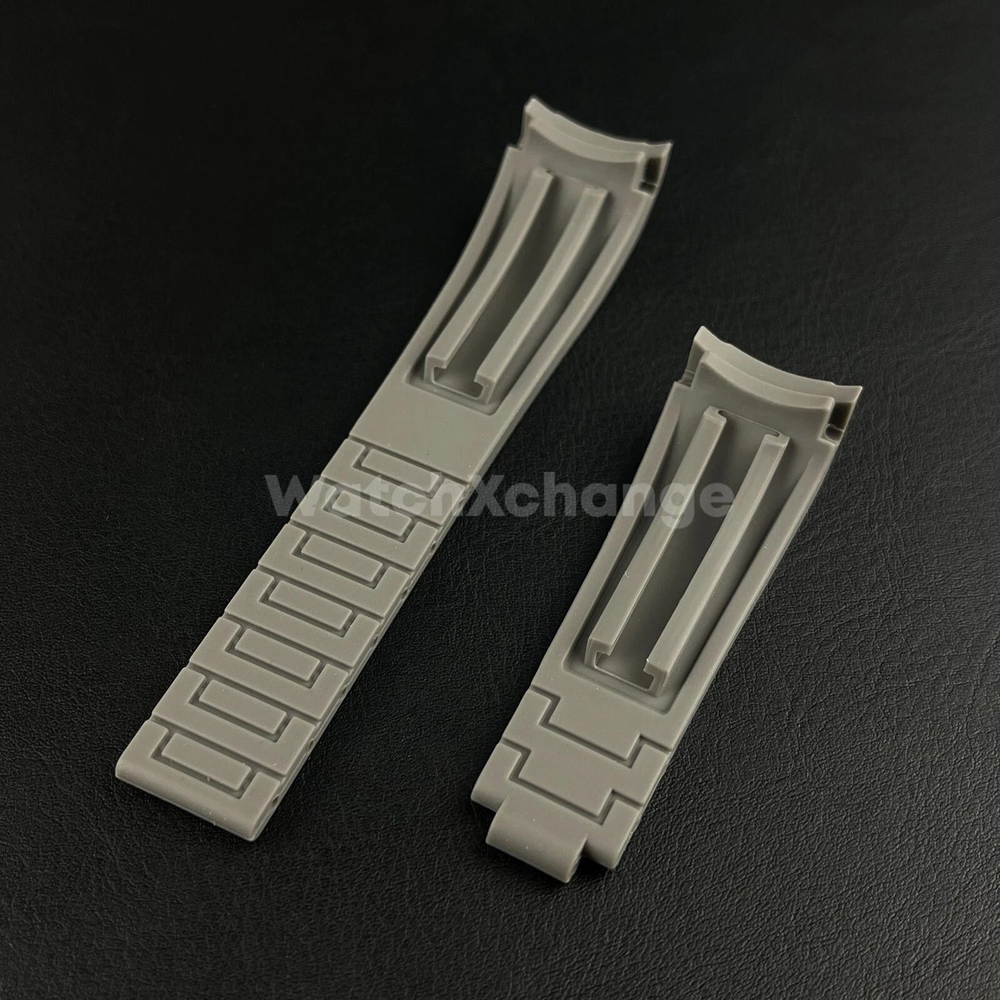 Grey 21mm 22mm Curved-end Rubber Strap for Rolex DAYTONA SUBMARINER Yacht-Master