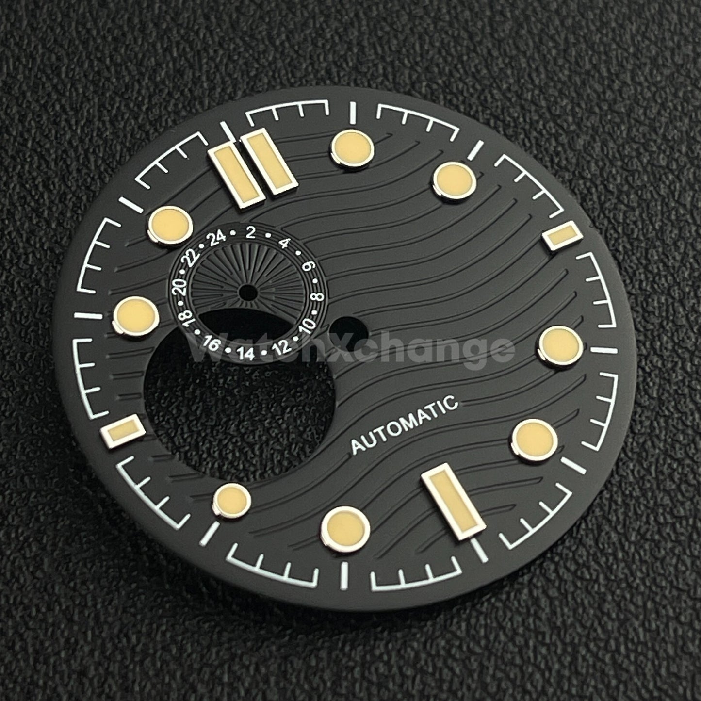 31mm Black & Orange Watch Dial Water Wave Print for SEIKO NH39 Movement