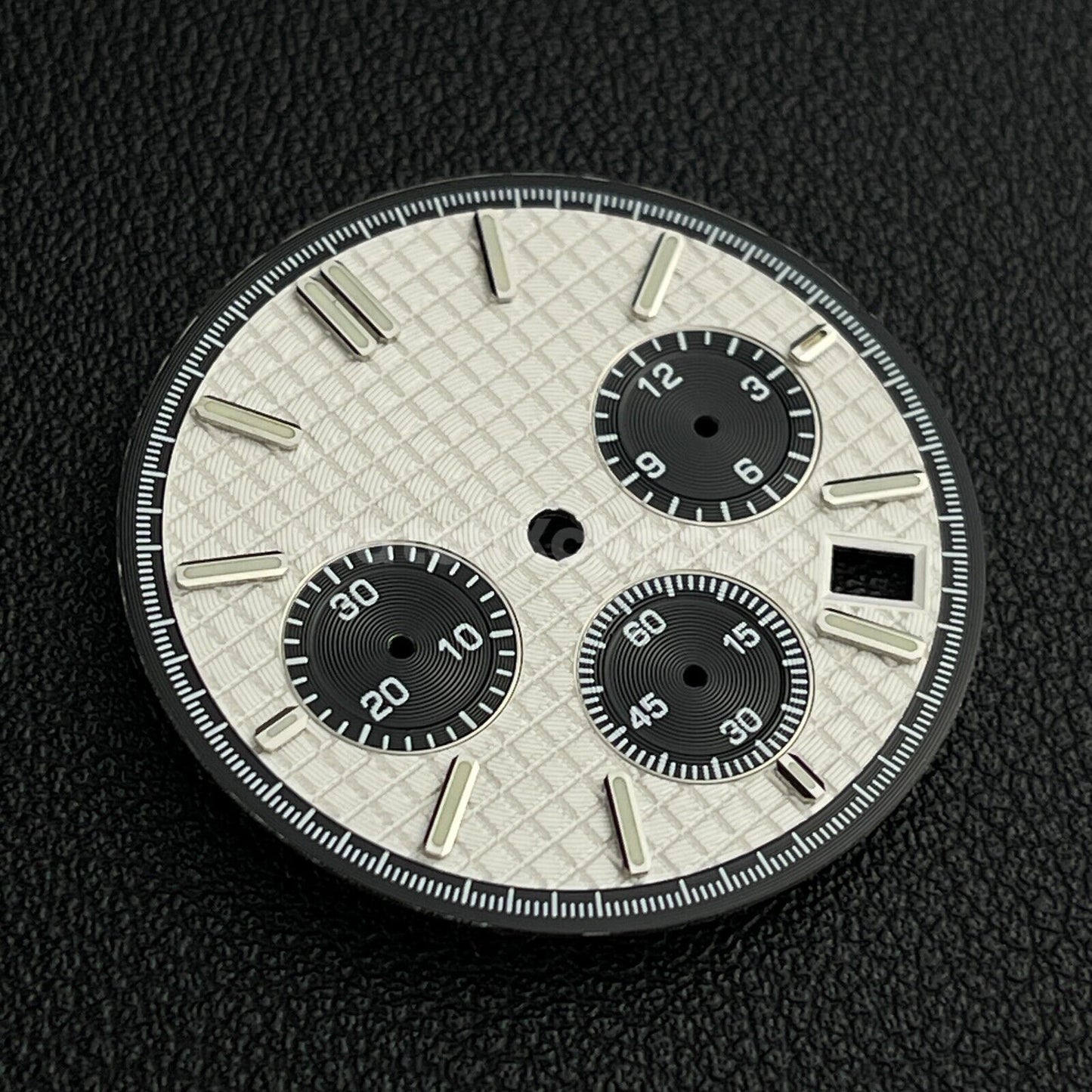 White & Black 31.8mm Modified Watch Dial Accessory for VK63 Quartz Movement