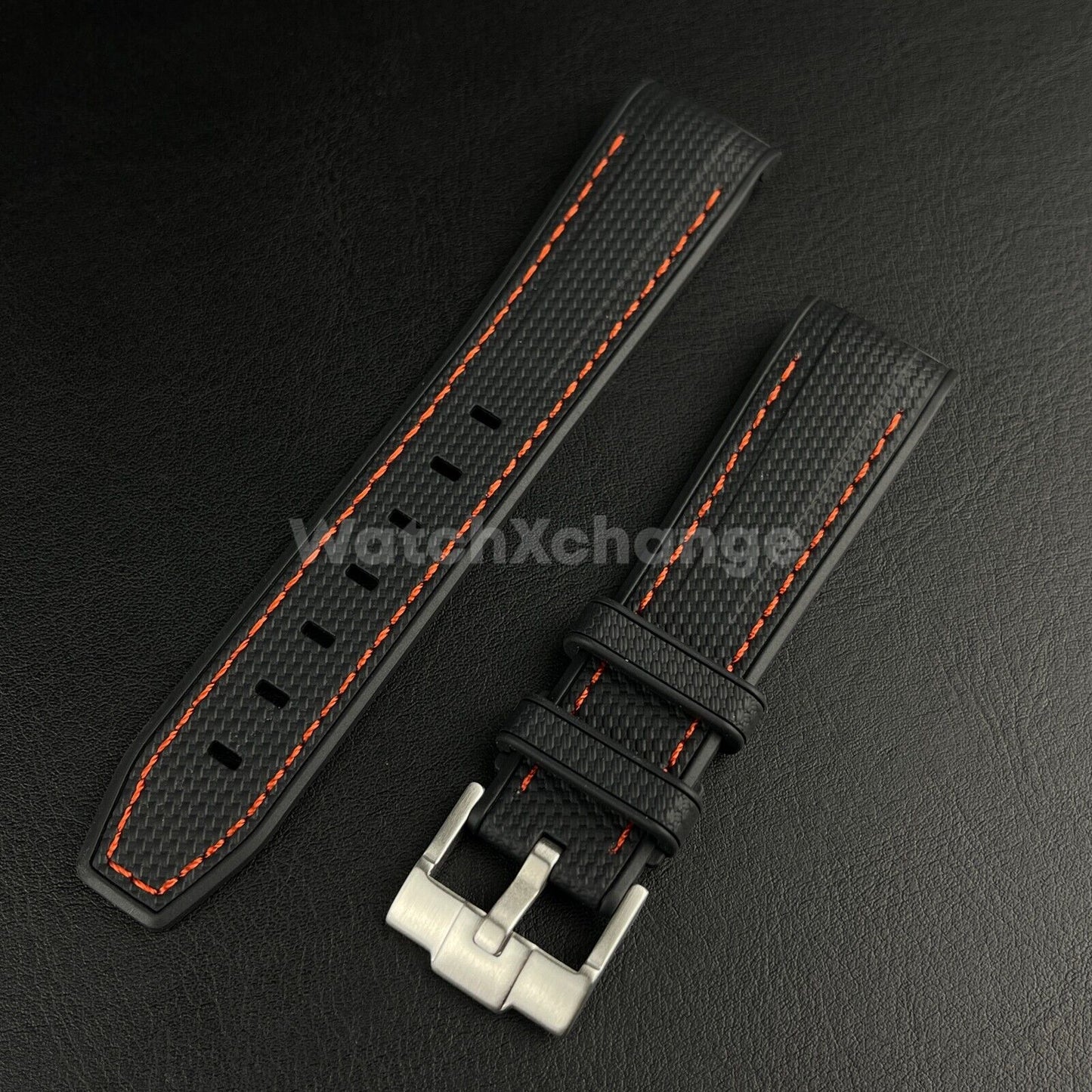 Black 20mm Silicone Rubber Curved End Watch Strap Band For Omega Rolex